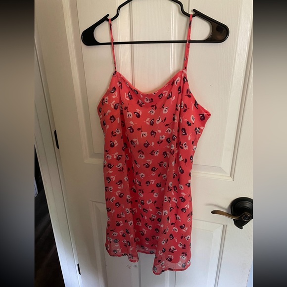 Francesca’s Coral Floral Dress Size Large - Picture 1 of 2